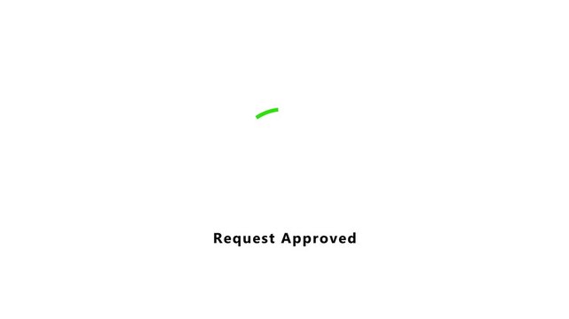 Request approved notification video with green check mark badge isolated on white background for digital permission acceptance, user system access, and online form approval UI concept