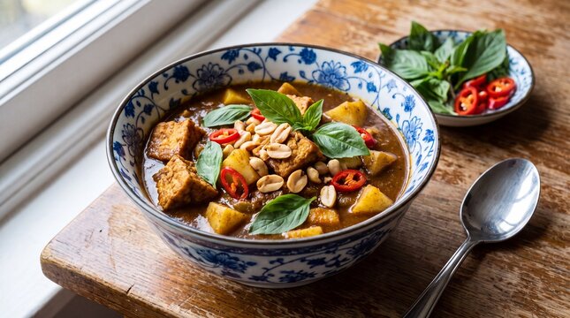 Rich Thai Vegetarian Festival Massaman Curry with Tofu