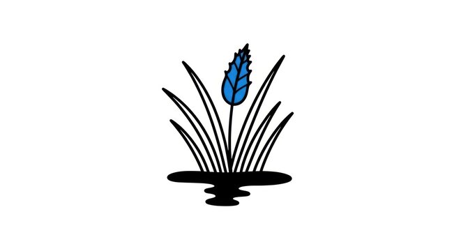 Simple blue flower logo design.