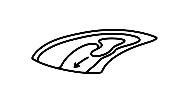 Simple line drawing of abstract shape.