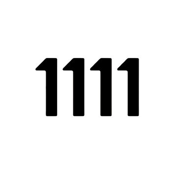 A bold, black typography design of the number 1111 set against a clean white background.