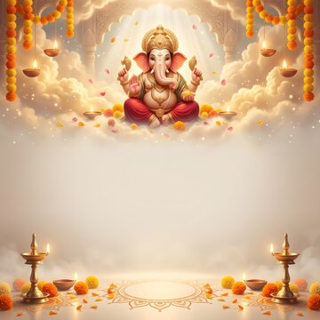Lord ganesha background for ganesh chaturthi festival celebration template