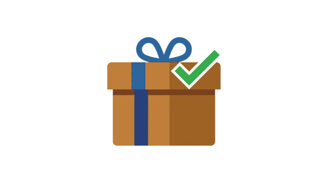 Gift box with check mark icon