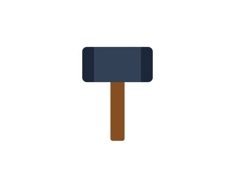 A minimalist flat icon illustration of a heavy industrial sledgehammer