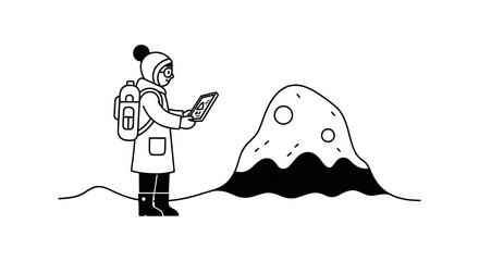 astronaut standing on moon surface. © Slowme