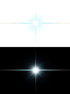 Light effect Bright glowing starburst effect on a dark background creating an ethereal atmosphere.