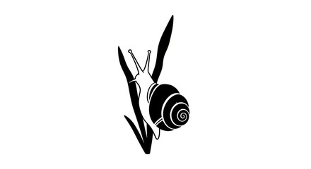 black and white snail logo design. © Slowme