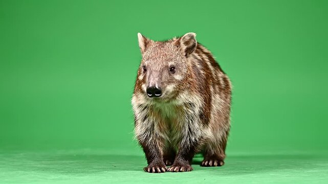 Numbat Standing and Sniffing Green Screen for Compositing
