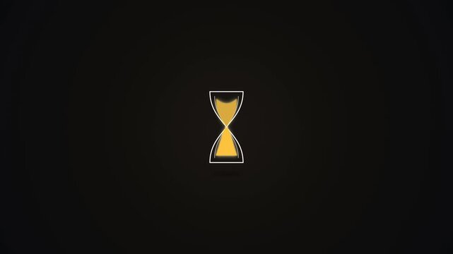 White hourglass transforms to golden sand timer