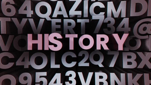 History 3D Kinetic Typography Motion Graphic Background