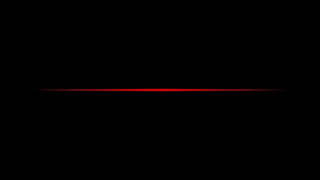 White Glowing Horizontal Light Line Animation on Black Background, Minimal Light Beam Motion Graphic