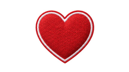 Obraz premium Red velvet heart icon with soft texture isolated on transparent background