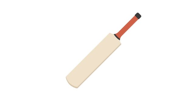 Cricket Bat Swinging and Striking Ball Motion Graphics Animation on Green Screen Chroma Key Background