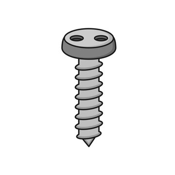 2 hole head screw simple flat icon illustration