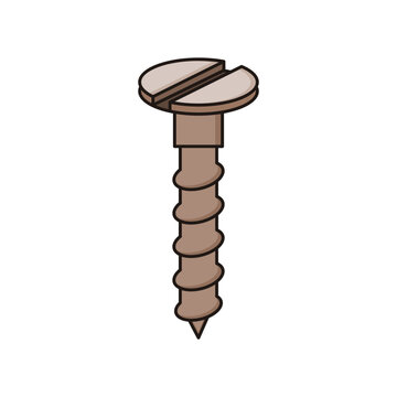 flat head screw simple flat icon illustration