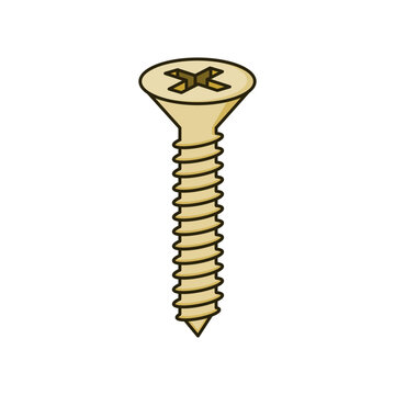 philips head screw simple flat icon illustration