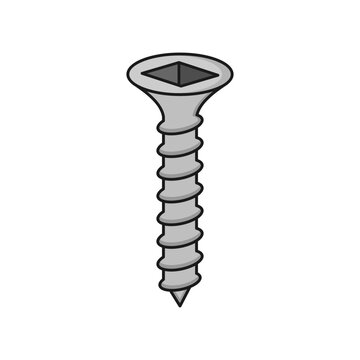square head screw simple flat icon illustration