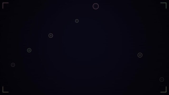 Dark looping tech background with circular interface elements and corner brackets forming a seamless pattern