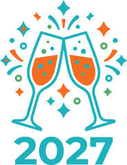 Obraz premium Celebration Event 2027 Festive Cheers Icon