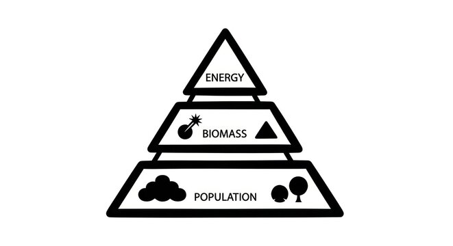 Energy biomass pyramid diagram.
