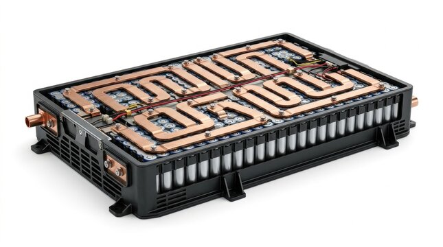 Lithium-ion battery module rende&hellip;, isolated on pure white background