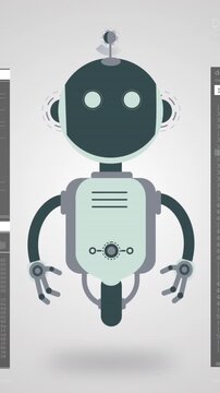 Animation of ai chatbot icon and data processing