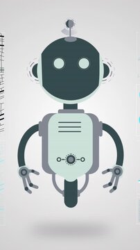 Animation of ai chatbot icon, map and data processing