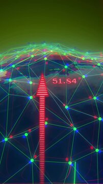 Animation of arrows and connections over globe