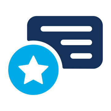 Blue list icon with a bright star symbol for favorite or featured items in a user interface design