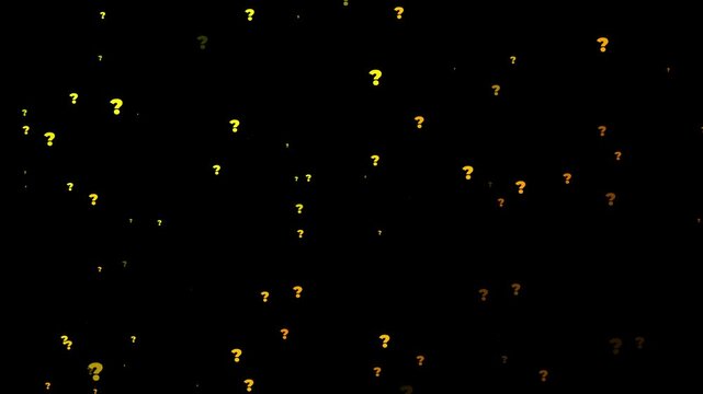 Cartoon comic questions marks flying animated.4k motion graphics video