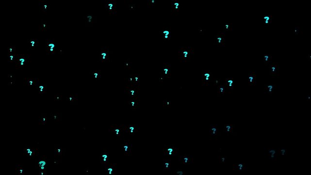 Cartoon comic questions marks flying animated.4k motion graphics video