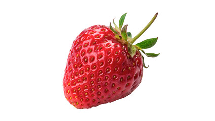 Single fresh delicious sweet red strawberry isolated on transparent background © RRose