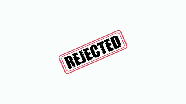 Rejected rubber stamp impression with grunge texture isolated on a clean white background for business