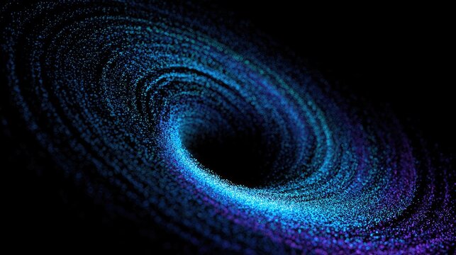 Swirling cosmic dust forms a vibrant spiral vortex against a dark background