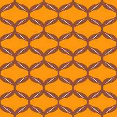 Fototapeta premium Beige Orange Brown Geometric Swirl Seamless Pattern