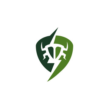 Green Insect Inside Shield for Professional Pest Control and Protection Logo Design Vector