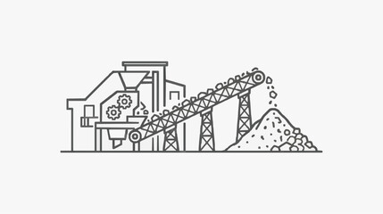 Naklejka premium Industrial Manufacturing Process with Conveyor Belt and Factory Line