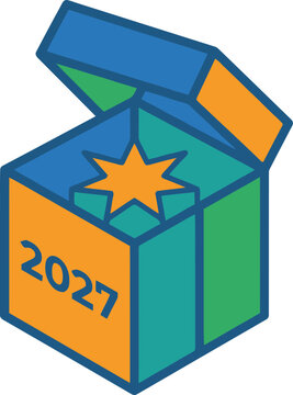 Gift Box 2027 Surprise Reveal Icon