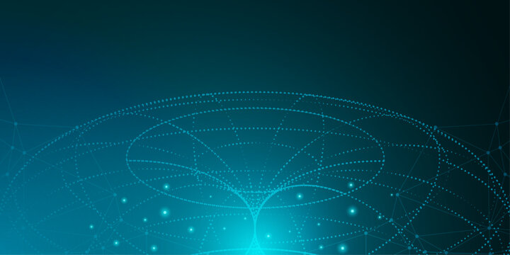 Digital twin business and industrial process modelling technology concept on virtual screen. Innovation and optimisation. Digital twin icon in wireframe hands. Vector illustration.