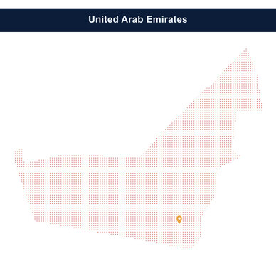 United arab emirates country map with dubai highlighted