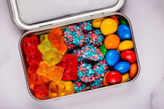 A delicious, sweet, varied snack in a small, trendy box