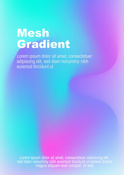 Turquoise and violet gradient mesh pattern with blurred shapes