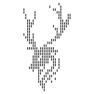 Minimalist abstract pixel art design with black dots