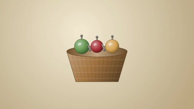 Abstract animated basket affinity crosssell drawn as amber and orange lines and shapes on a bright, clean light background. Seamless looping 4K motion graphics video with free space for text, ideal fo
