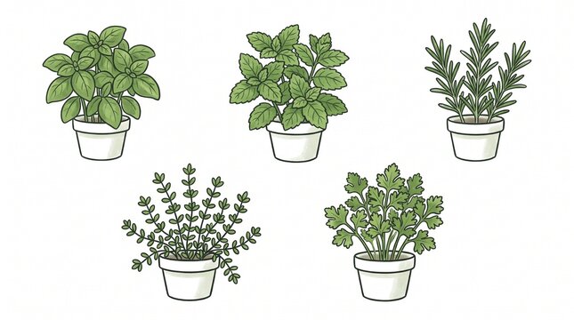 Fresh Culinary Herb Collection for Kitchen Gardening