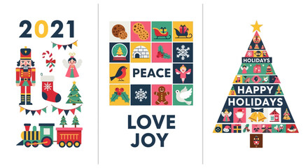 Naklejka premium High-quality vibrant festive flat vector illustration with colorful confetti, abstract shapes, and party decor elements suitable for various holiday or event celebrations.