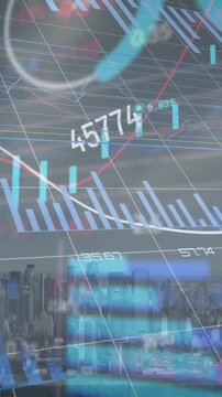 Animation of charts over grid and cityscape