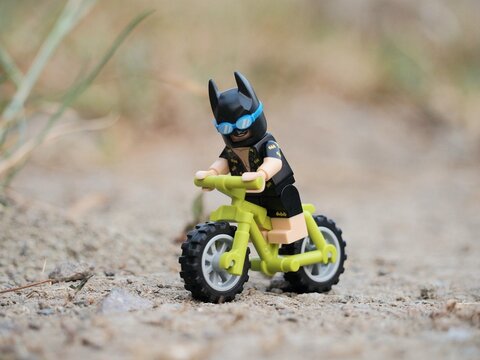 Indonesia - August 15, 2023 : Mini toy at outdoor with blurred background.