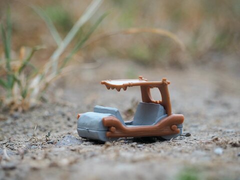 Indonesia - August 18, 2023 : Mini toy at outdoor with blurred background..