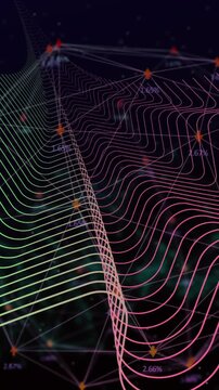 Animation of globes, data processing over network of connections
